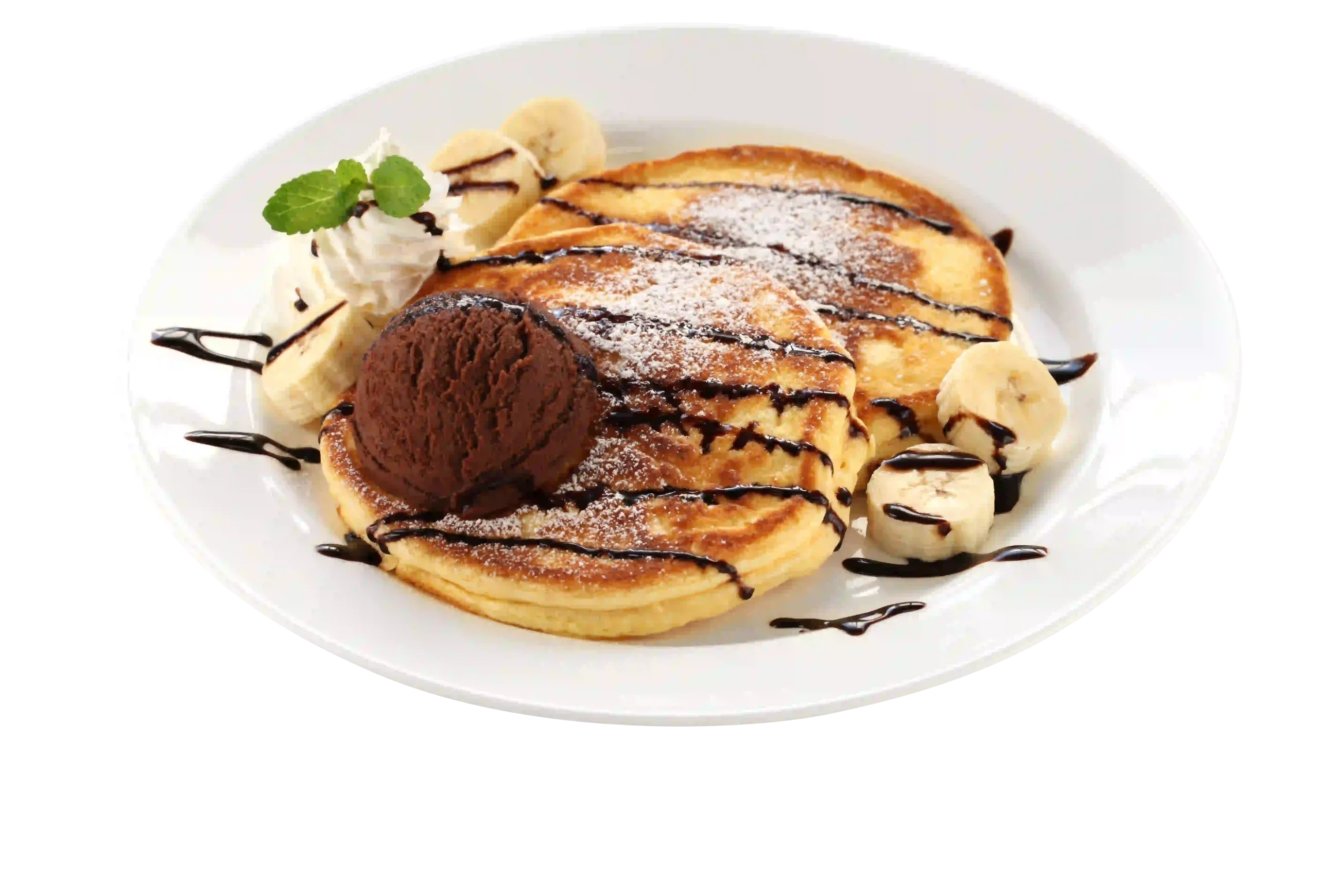Tortita americana con helado y toppings La Ibense 1892