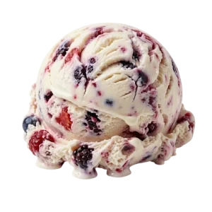 Bola de helado sabor frutas bosque con yogur La Ibense 1892