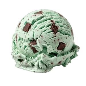 Bola de helado sabor menta con chocolate La Ibense 1892