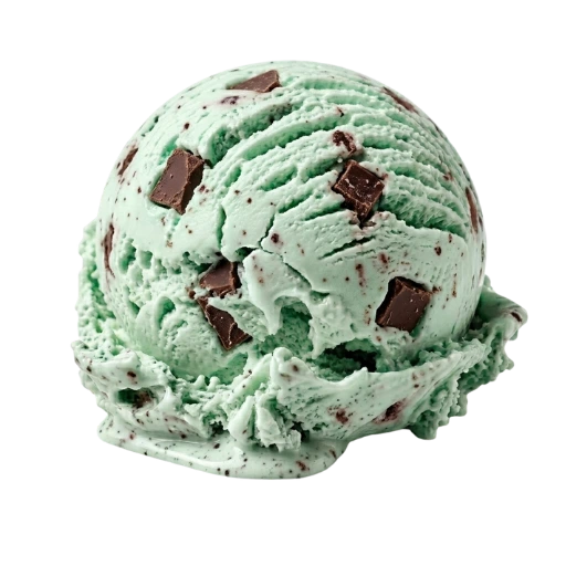 Bola de helado sabor menta con chocolate La Ibense 1892