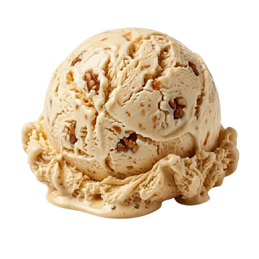 Bola de helado sabor nata con nueces y toffee La Ibense 1892