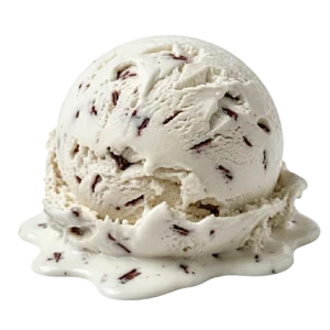 Bola de helado sabor stracciatella con chocolate La Ibense 1892